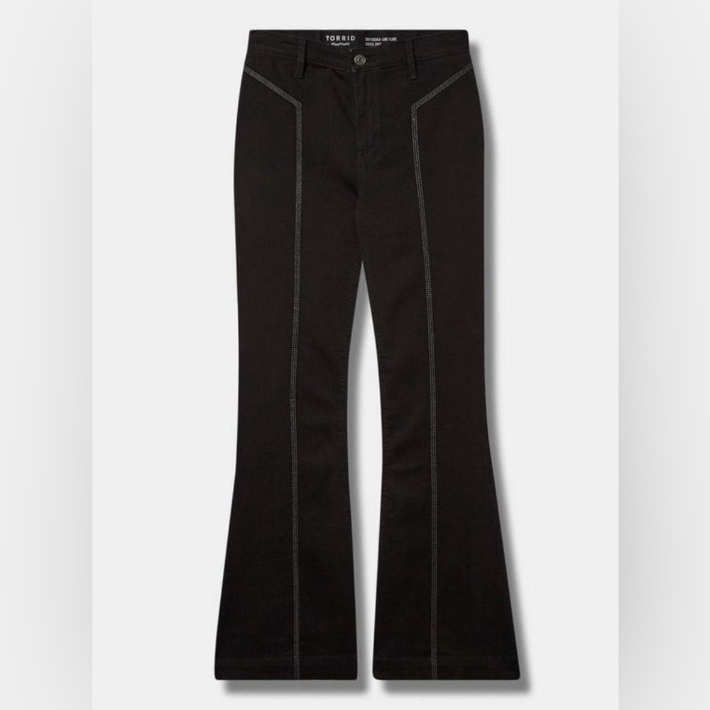 Torrid New Black Sky High Flare Super Soft Jeans, Sz 12 Tall